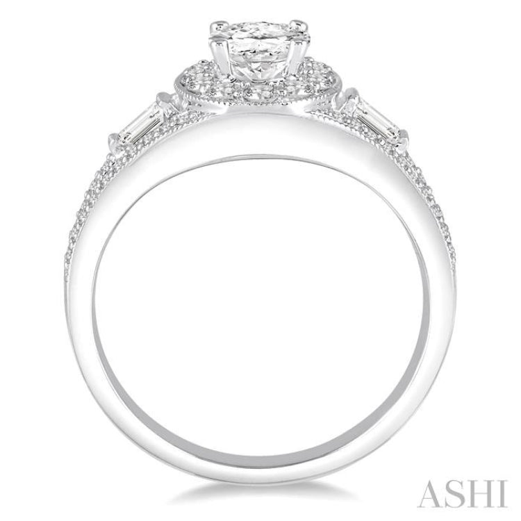 Oval Shape Halo Diamond Engagement Ring