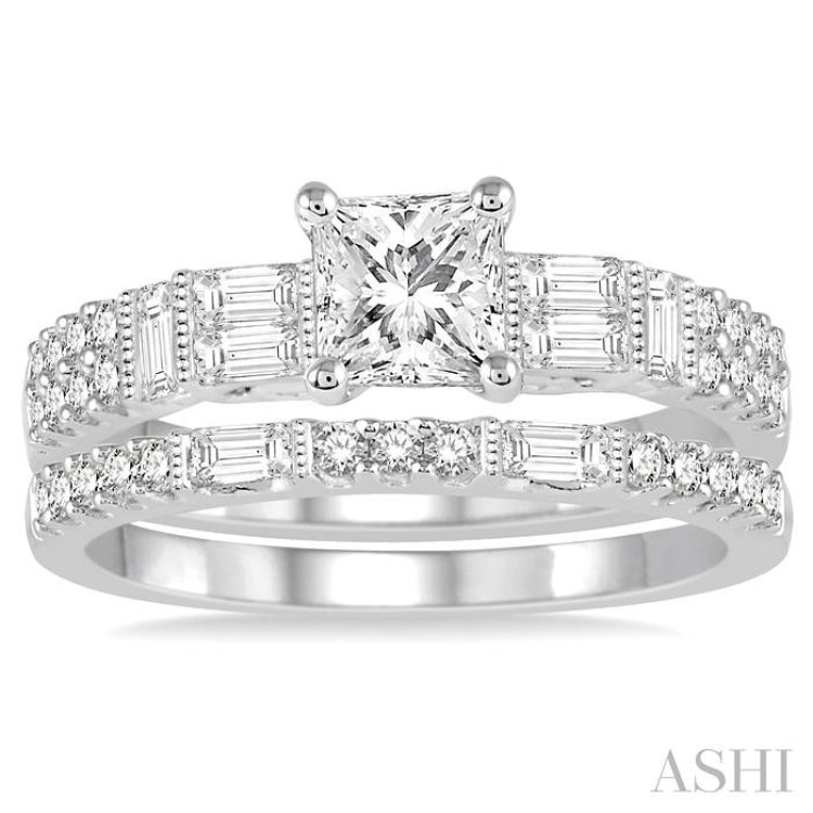 Princess Shape Diamond Wedding Set