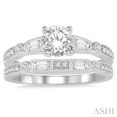 Round Shape Diamond Wedding Set