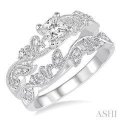 Princess Shape Diamond Wedding Set