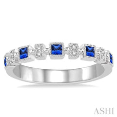 Princess Shape Gemstone & Diamond Band