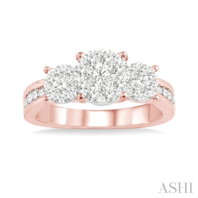 Round Shape Past Present & Future Lovebright Essential Diamond Ring