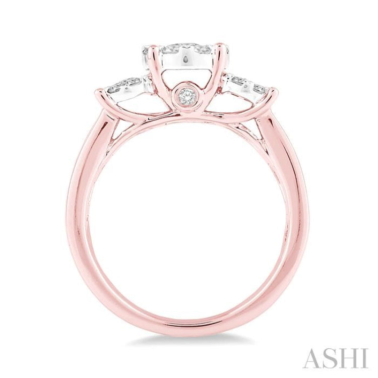 Round Shape Past Present & Future Lovebright Essential Diamond Ring