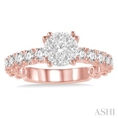 1 Ctw Diamond Lovebright Ring in 14K Rose and White Gold