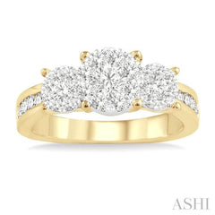 Round Shape Past Present & Future Lovebright Essential Diamond Ring