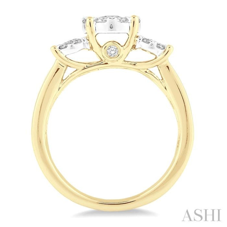 Round Shape Past Present & Future Lovebright Essential Diamond Ring