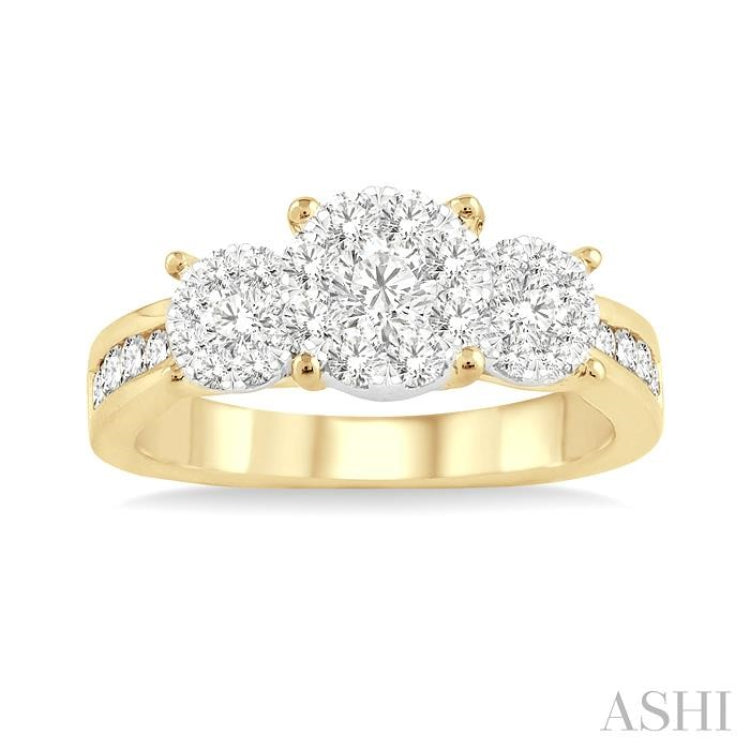 Round Shape Past Present & Future Lovebright Essential Diamond Ring