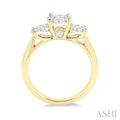 Round Shape Past Present & Future Lovebright Essential Diamond Engagement Ring