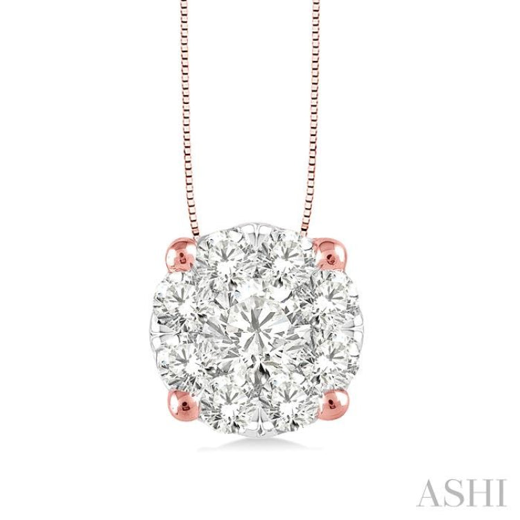 Round Shape Lovebright Essential Diamond Solitaire Pendant