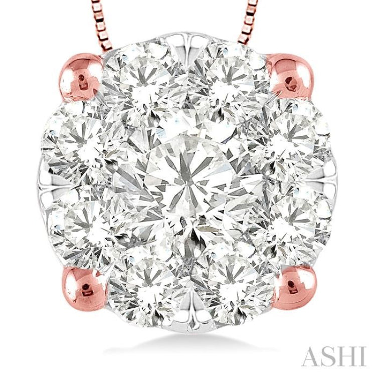 Round Shape Lovebright Essential Diamond Solitaire Pendant