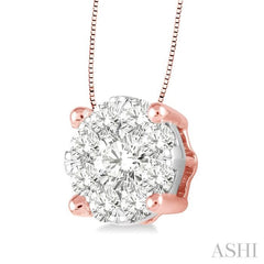 Round Shape Lovebright Essential Diamond Solitaire Pendant