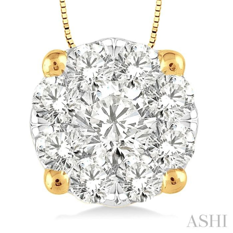 Round Shape Lovebright Essential Diamond Solitaire Pendant