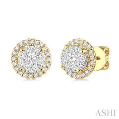 Round Shape Halo Lovebright Essential Diamond Earrings