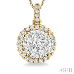 Round Shape Halo Lovebright Essential Diamond Pendant