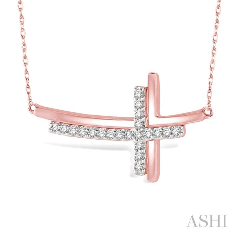 Sideway Cross Diamond Pendant