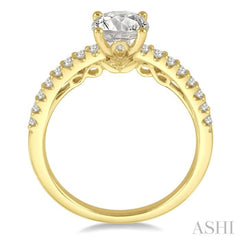 1/4 ctw Round Shape Semi-Mount Diamond Engagement Ring in 14K Yellow Gold