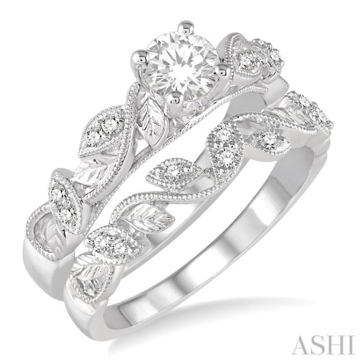 Round Shape Diamond Wedding Set