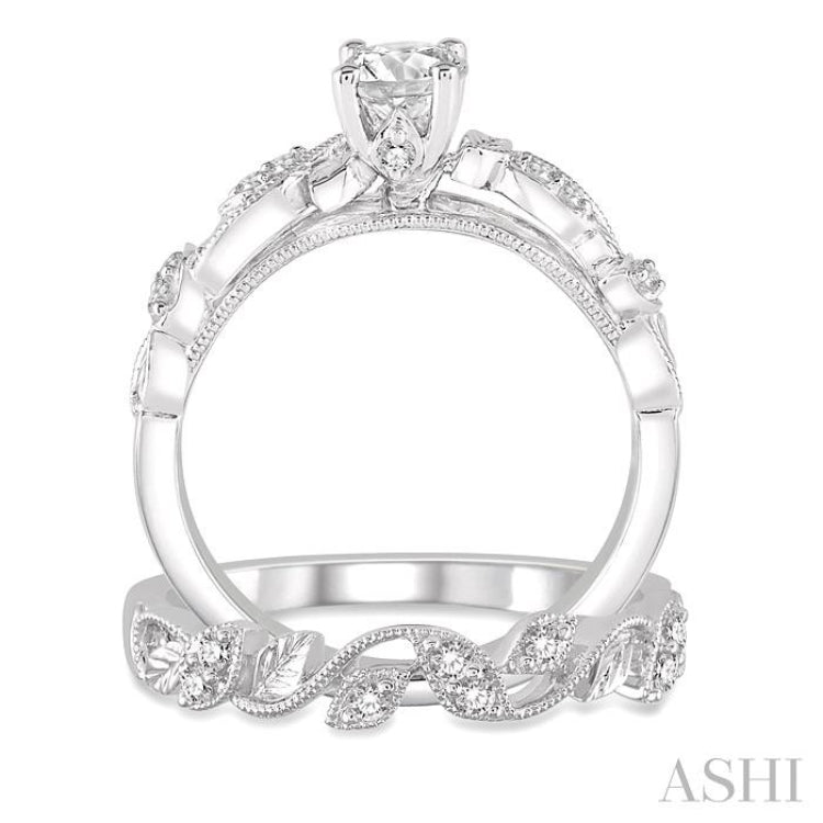 Round Shape Diamond Wedding Set