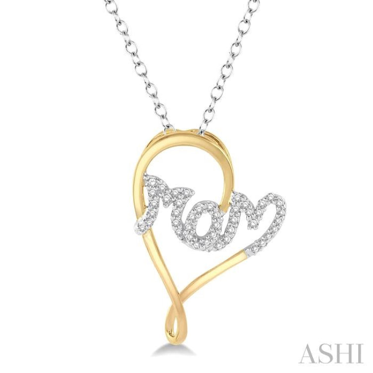 Mom Heart Shape Diamond Fashion Pendant