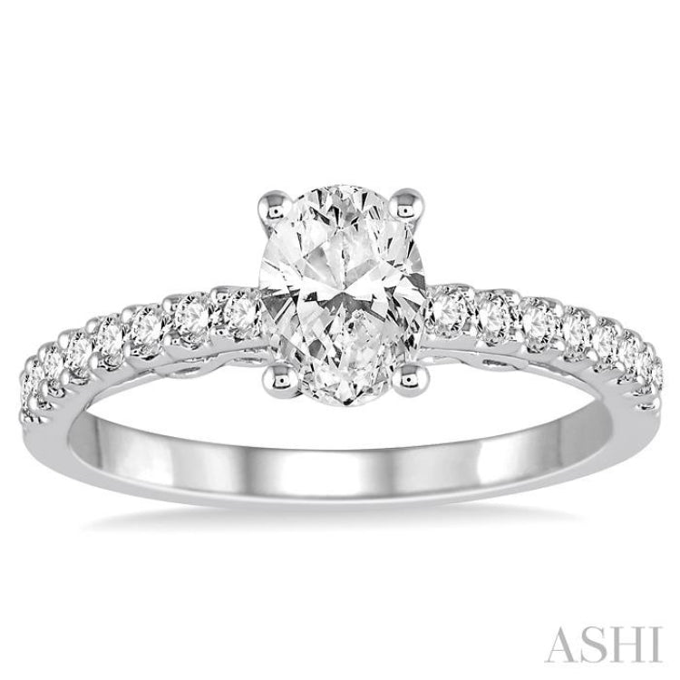 Oval Shape Semi-Mount Diamond Engagement Ring