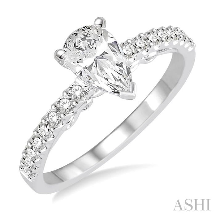 Pear Shape Semi-Mount Diamond Engagement Ring