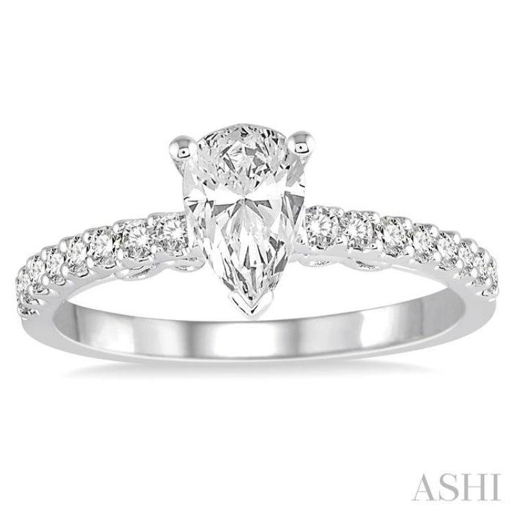 Pear Shape Semi-Mount Diamond Engagement Ring