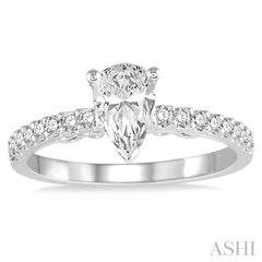 Pear Shape Semi-Mount Diamond Engagement Ring