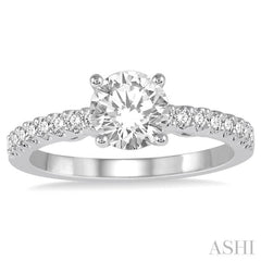 Round Shape Semi-Mount Diamond Engagement Ring