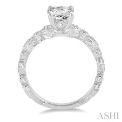 Princess Shape Semi-Mount Diamond Engagement Ring