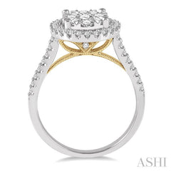 Oval Shape Halo Lovebright Essential Diamond Engagement Ring