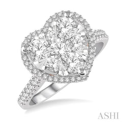 Heart Shape Halo Lovebright Essential Diamond Engagement Ring