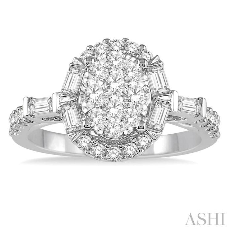 Oval Shape Halo Lovebright Diamond Engagement Ring