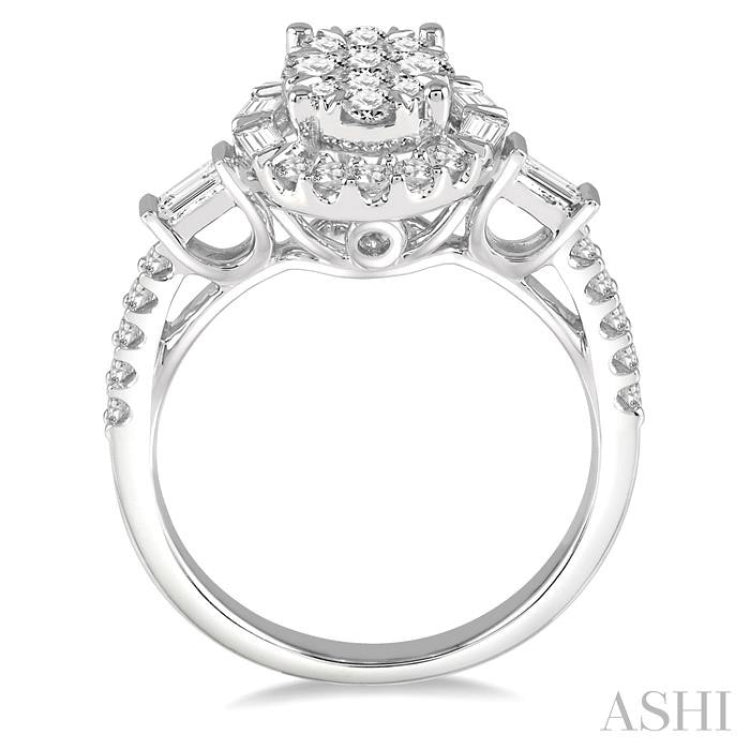 Oval Shape Halo Lovebright Diamond Engagement Ring