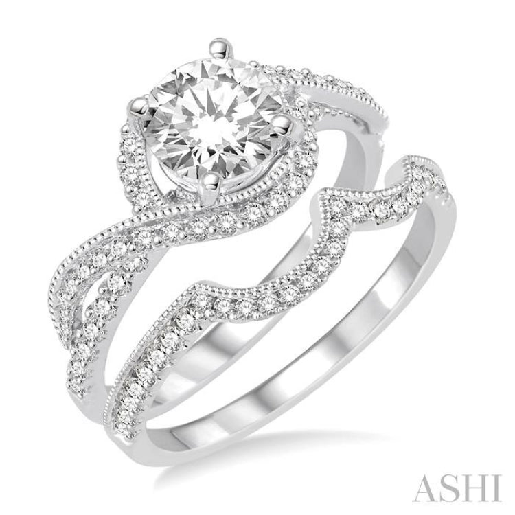 Round Shape Diamond Wedding Set