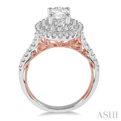 Oval Shape Semi-Mount Halo Diamond Engagement Ring