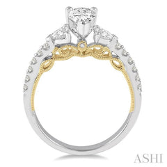 Pear Shape Semi-Mount Diamond Engagement Ring