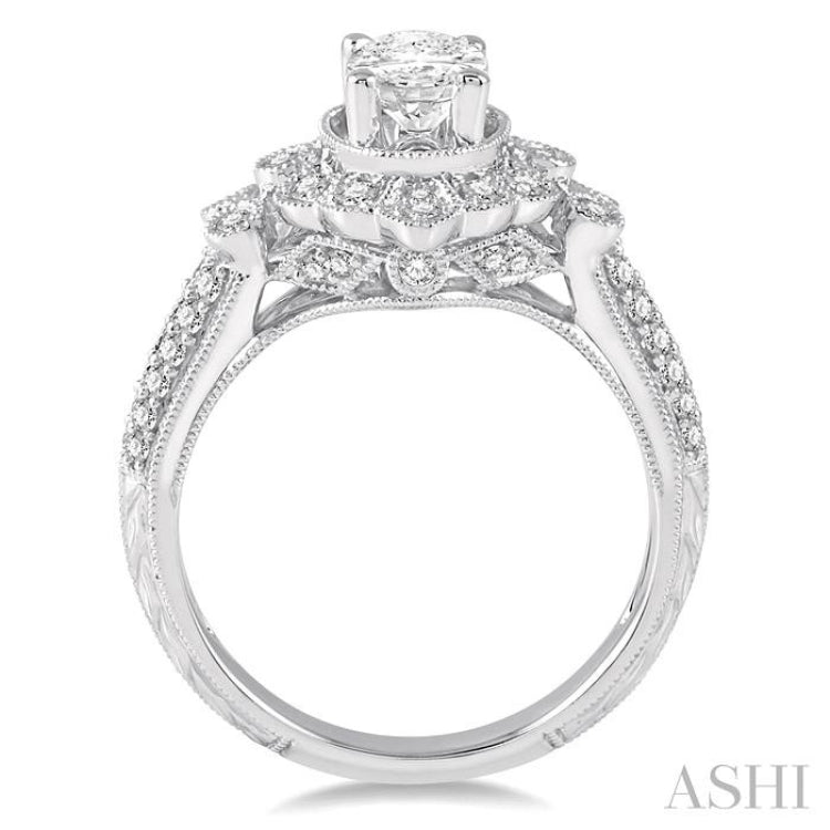 Oval Shape Semi-Mount Diamond Engagement Ring