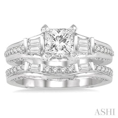 Princess Shape Diamond Wedding Set