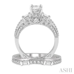 Princess Shape Diamond Wedding Set