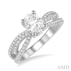 Oval Shape Semi-Mount Diamond Engagement Ring