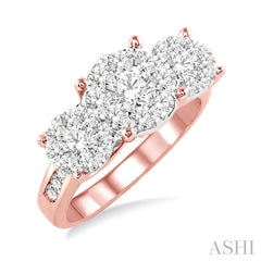 Round Shape Past Present & Future Lovebright Essential Diamond Ring