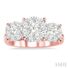 Round Shape Past Present & Future Lovebright Essential Diamond Ring