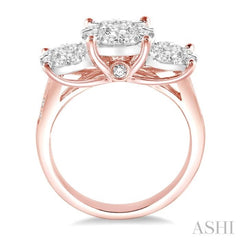 Round Shape Past Present & Future Lovebright Essential Diamond Ring