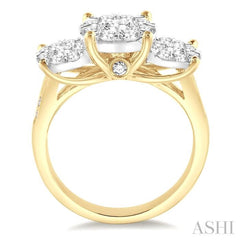 Round Shape Past Present & Future Lovebright Essential Diamond Ring