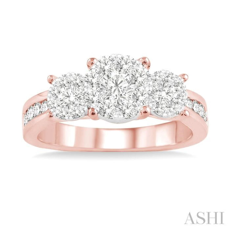 Round Shape Past Present & Future Lovebright Essential Diamond Ring