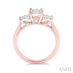 Round Shape Past Present & Future Lovebright Essential Diamond Engagement Ring