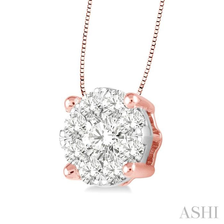 Round Shape Lovebright Essential Diamond Solitaire Pendant