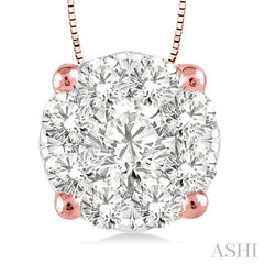 Round Shape Lovebright Essential Diamond Solitaire Pendant