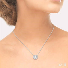 Rose Cut Round Shape Halo Diamond Pendant