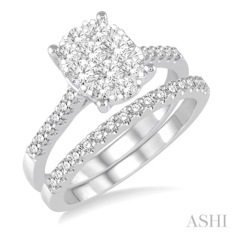 Oval Shape Lovebright Diamond Wedding Set